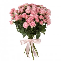 Букет №47 (11 розовых кустовых пионовидных роз Мадам Бомбастик)