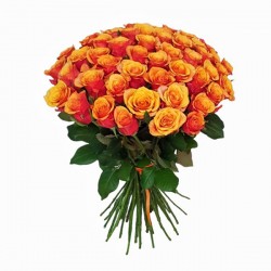 Букет из 51 красно-оранжевой розы Эспания №45