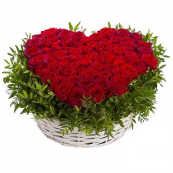 Корзина с 75 красными розами Ред Наоми №14