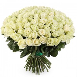 Букет из 101 белой розы Мондиаль №297